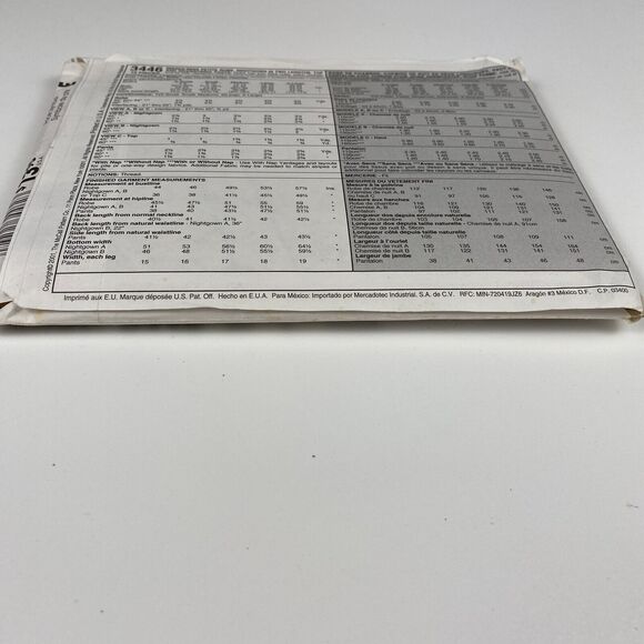 VTG Y2K McCalls 3446 SEWING Pattern Misses Loose Fitting Sleepwear Pajamas Robe - Picture 5 of 10